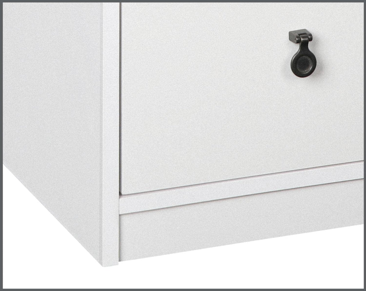 Gray Oak/White 3-Drawer Filing Cabinet S1180
