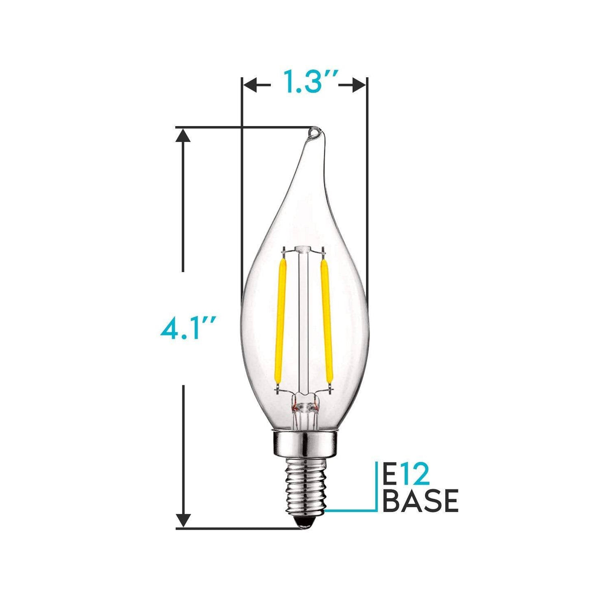 24 Pack Dimmable 4W LED Candelabra Bulbs E12 Base N52258