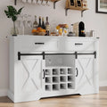52" White Storage Cabinet with Wine Rack & Drawers G854