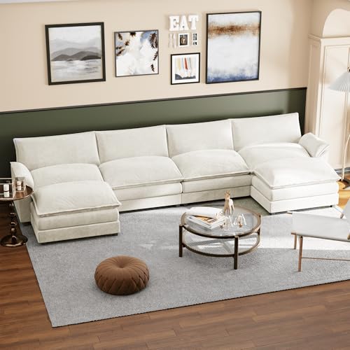 Dark Grey Chenille U Shaped Modular Sofa with Ottoman E303