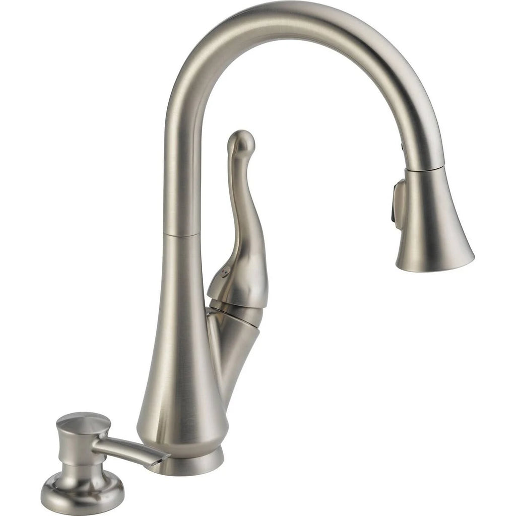 Single Handle Pull-Down Kitchen Faucet with Soap Dispenser Chrome D340