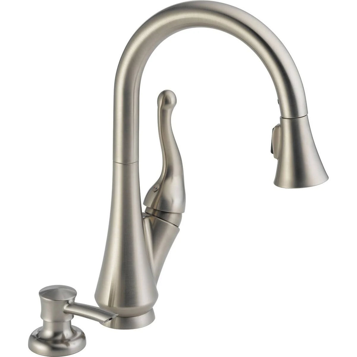 Single Handle Pull-Down Kitchen Faucet with Soap Dispenser Chrome D340