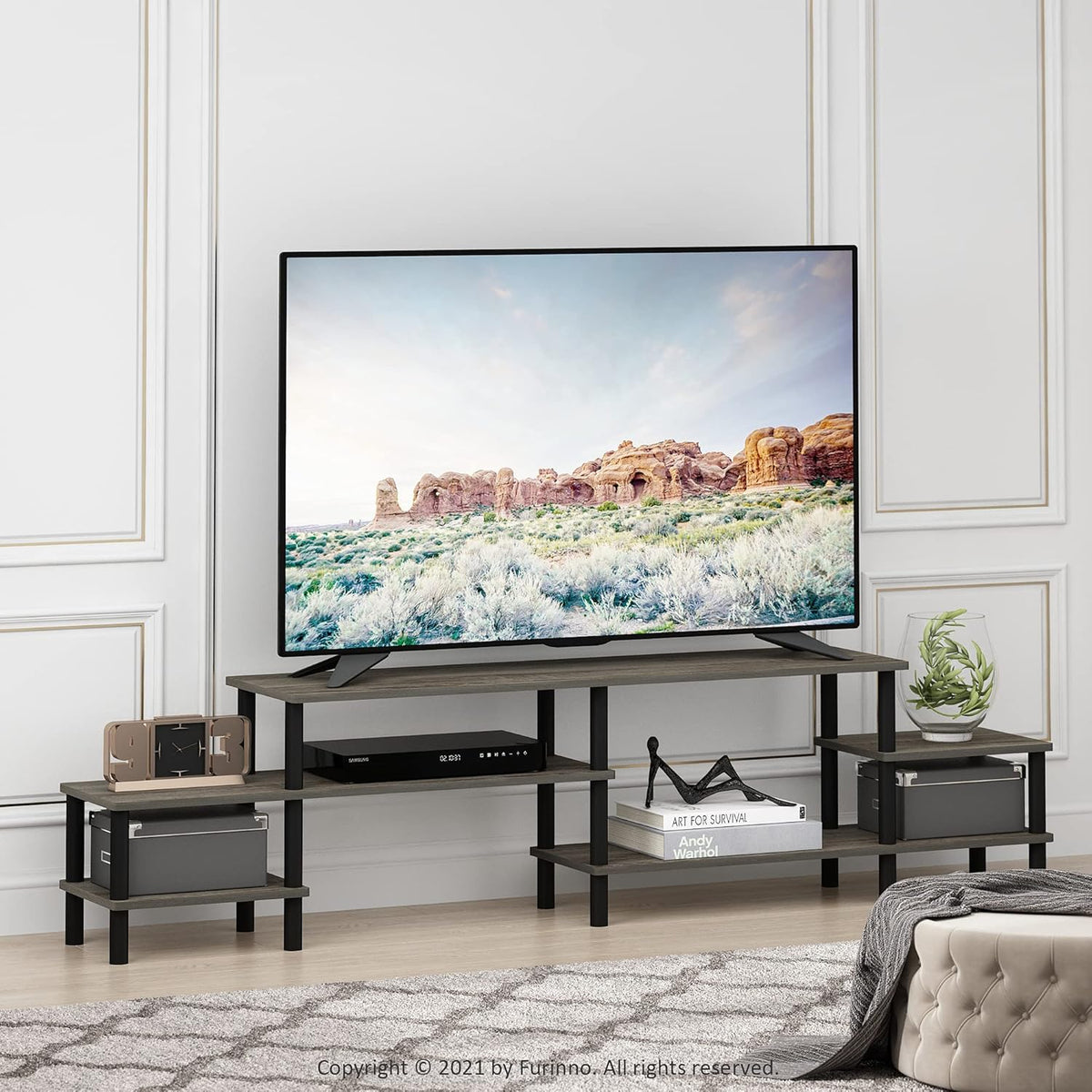 French Oak Entertainment Center for TV up to 58 Inch V984