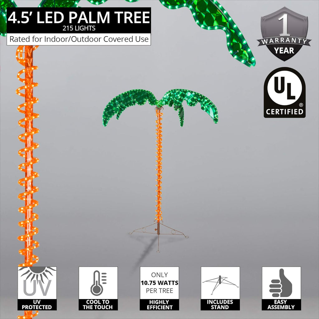 Tropical LED Rope Light Palm Tree (4.5 Foot) G53682