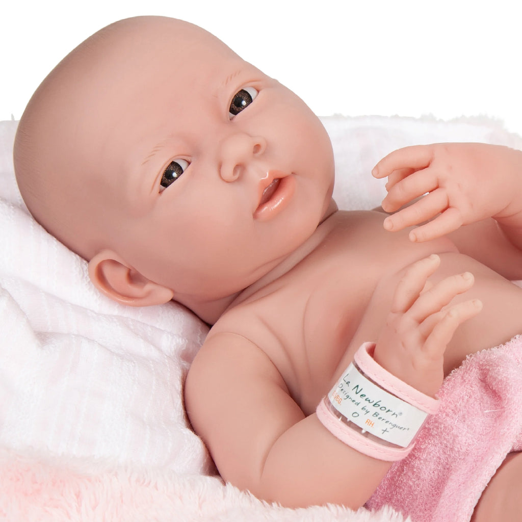15 inch All-Vinyl Baby Doll In Pink And White With Deluxe Accessories K37770