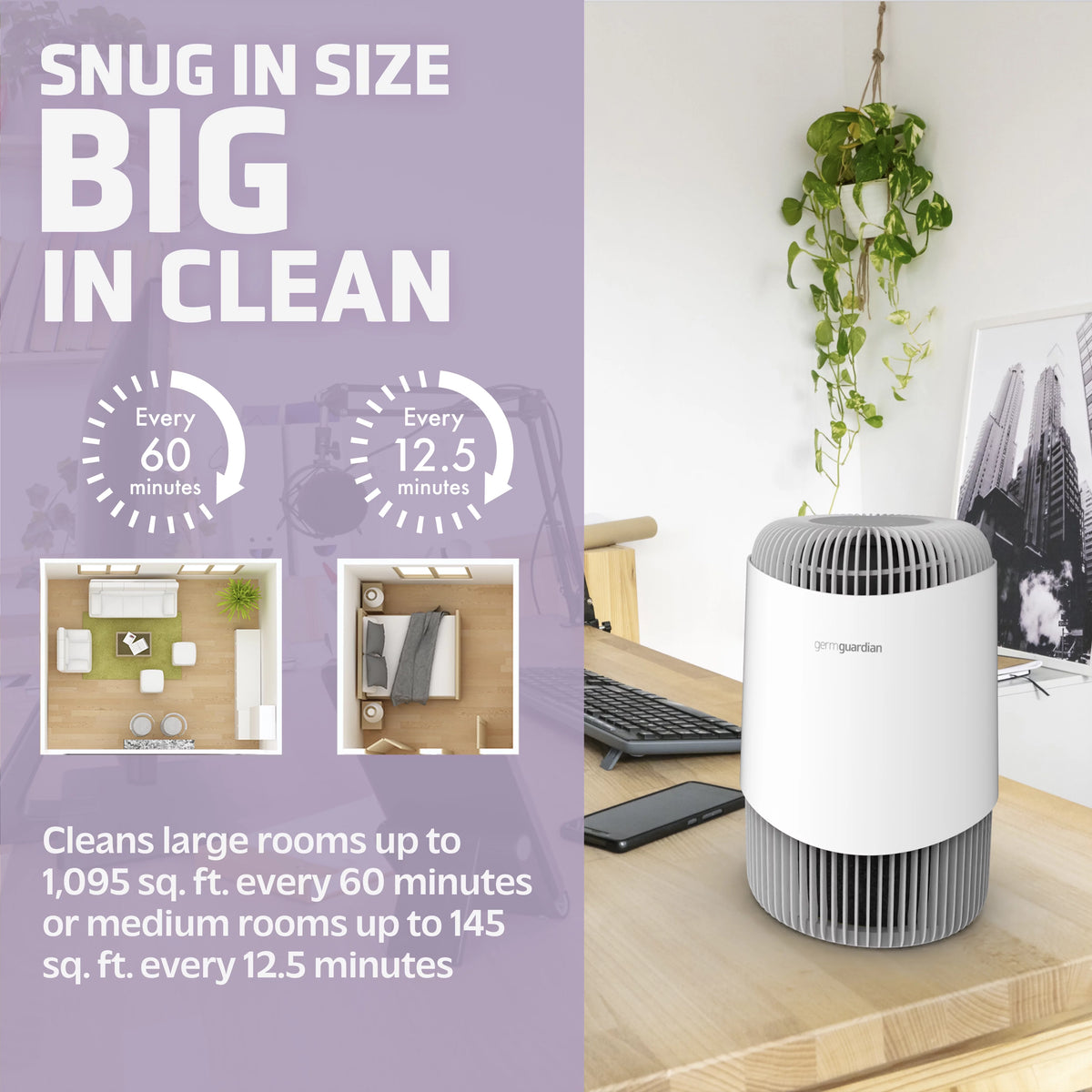 Air Purifier with HEPA Filter, UV-C, 1095 Sq. ft. B8717