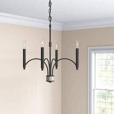 4-Light Candle Style Chandelier Gold Flamingo Finish Z246