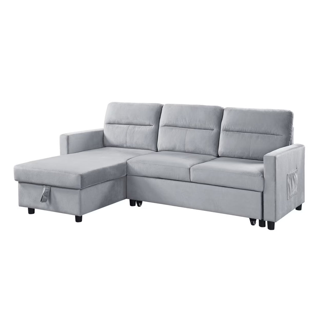 Gray Reversible Sleeper Sofa with Chaise B3987