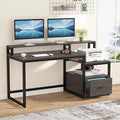 60 inch Computer Desk with File Drawer and Shelves D950
