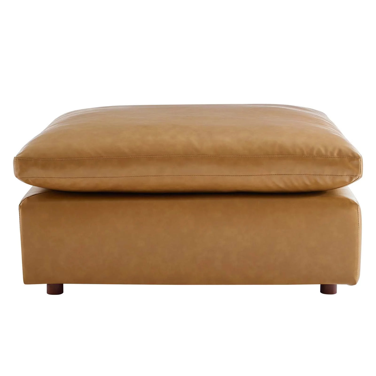 Tan Vegan Leather 4-Piece Sectional Sofa Q819