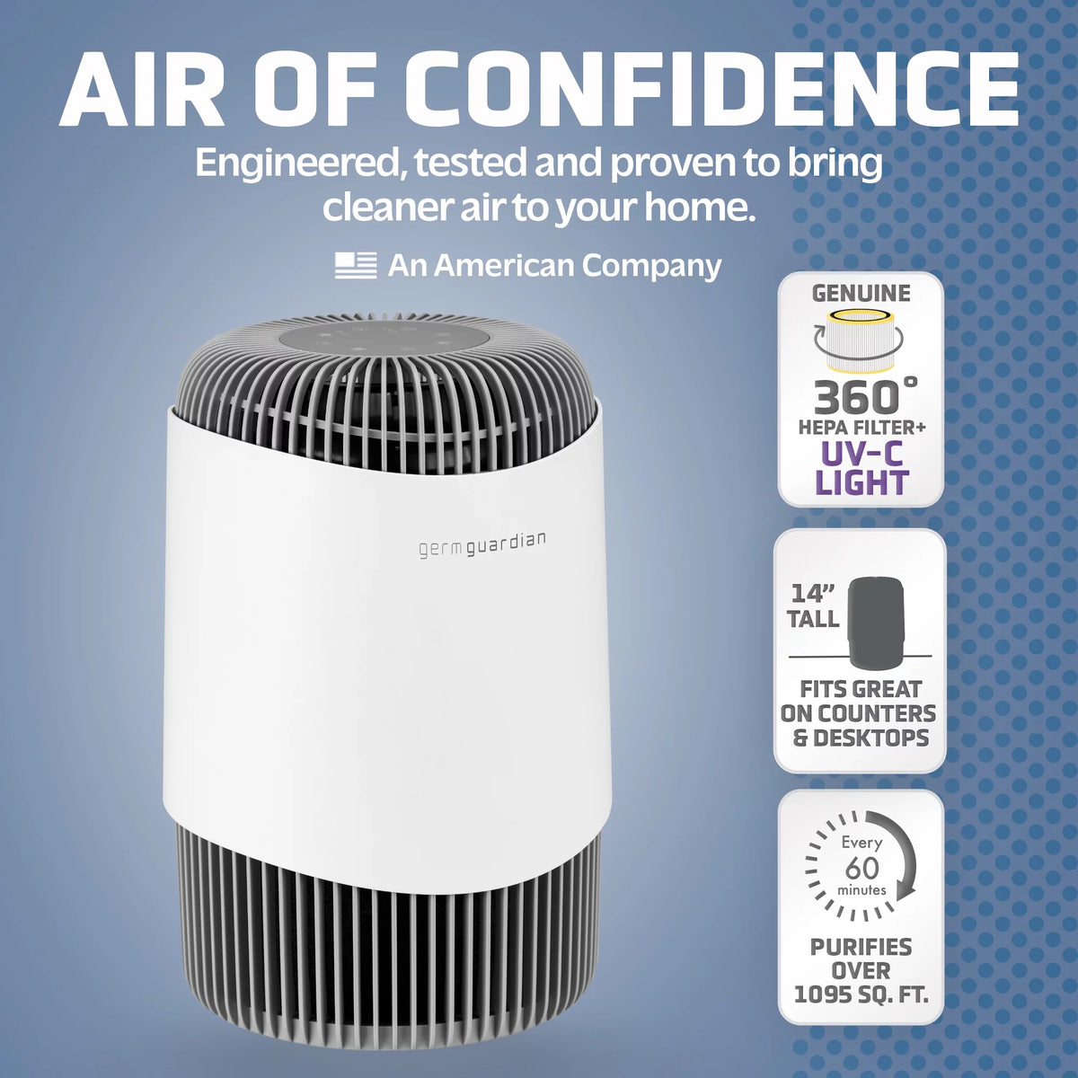 Air Purifier with HEPA Filter, UV-C, 1095 Sq. ft. B8717