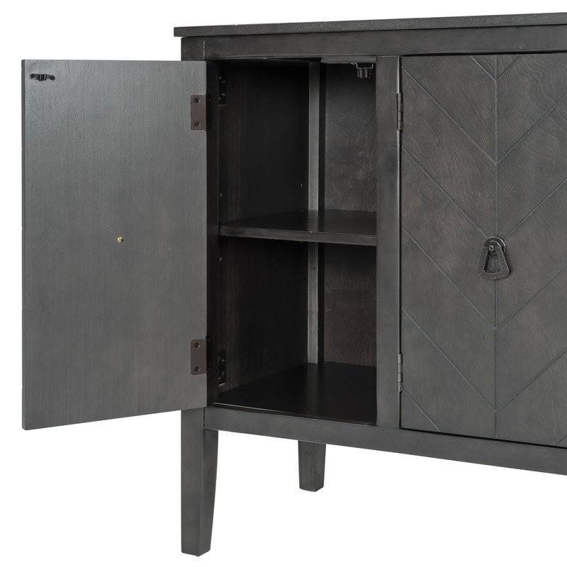 Grey Wooden Accent Storage Cabinet with Adjustable Shelf A5621