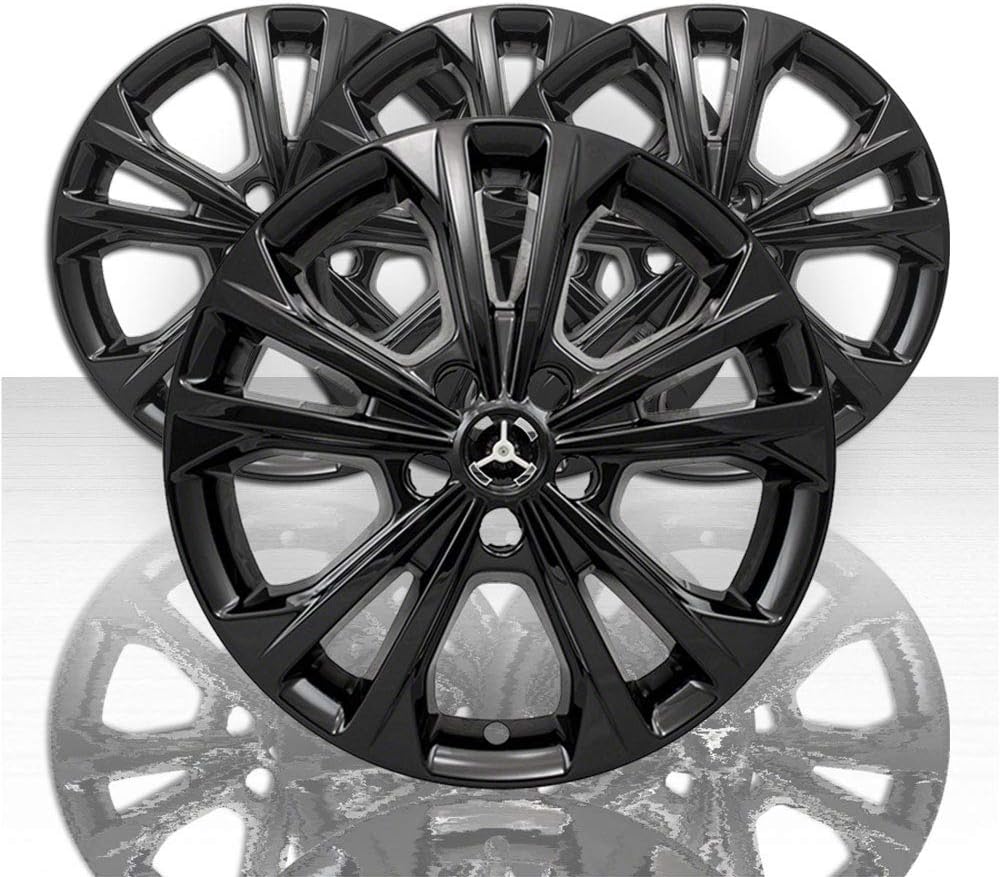 Black 17" 5 Double Spoke Wheel Skins Set of 4 E410