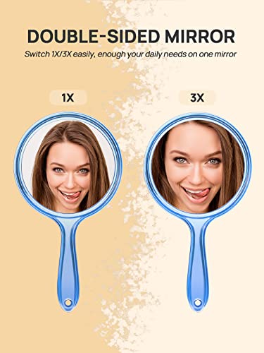 Double-Sided Handheld 1X/3X Magnifying Hand Mirror F7991