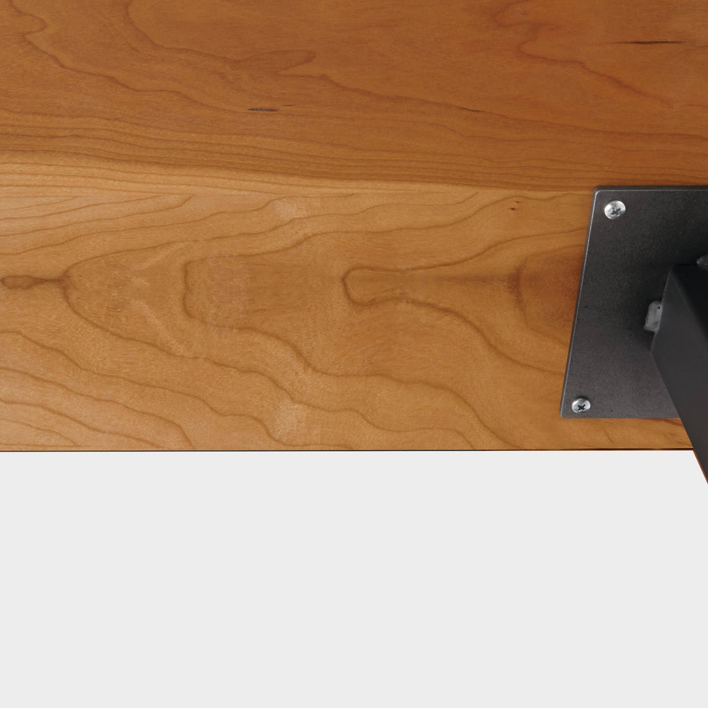 Cherry Top Table with Natural Steel Base Z73738