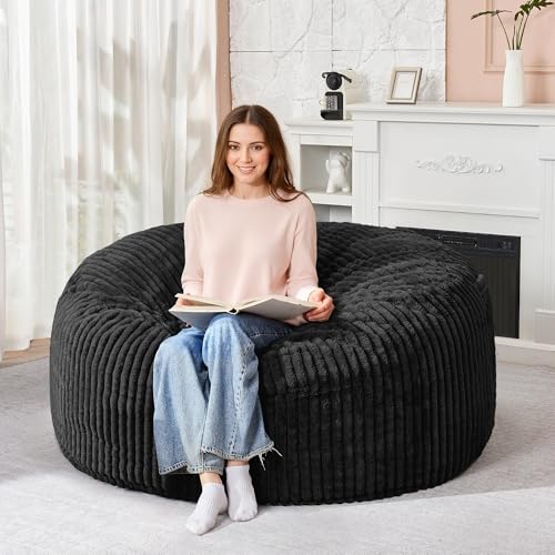 5FT Grey Memory Foam Bean Bag Chair with Plush Cover U432640