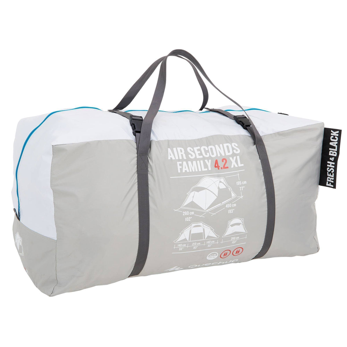 4.2 Inflatable Camping Tent, 4 Person, Black H90922