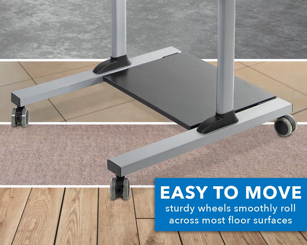 Extra Wide Mobile Standing Desk with Dual Monitor Mount G331480