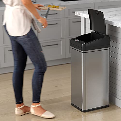 Stainless Steel 16 Gallon Touchless Sensor Trash Can J396