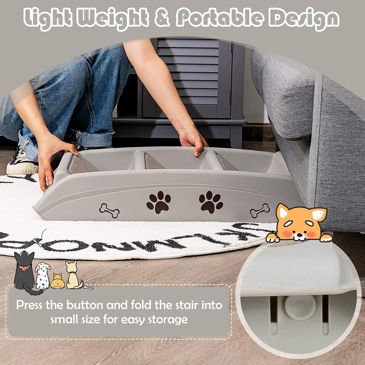 4 Step 19 High Folding Pet Steps C737572