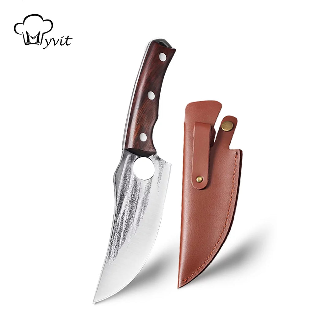 5.5 inch Full Tang High Carbon Steel Butcher Knife with Sheath X207636