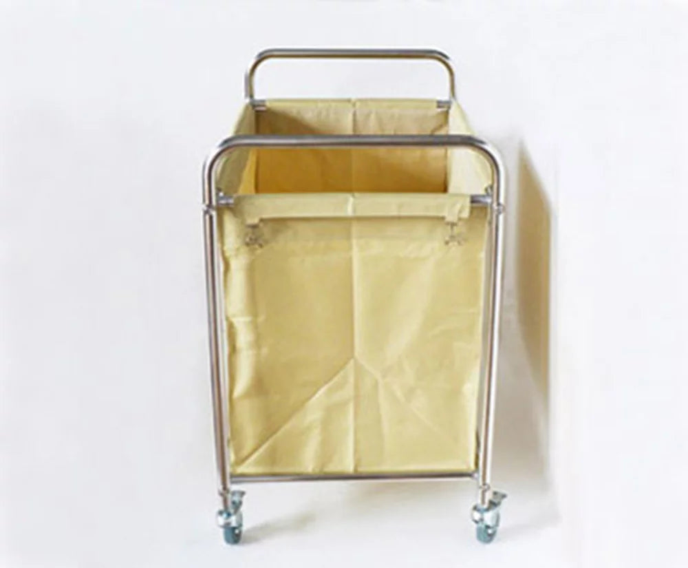 Laundry Sorter Cart with Removable Baskets Stainless Steel Frame Rolling Casters Q65365
