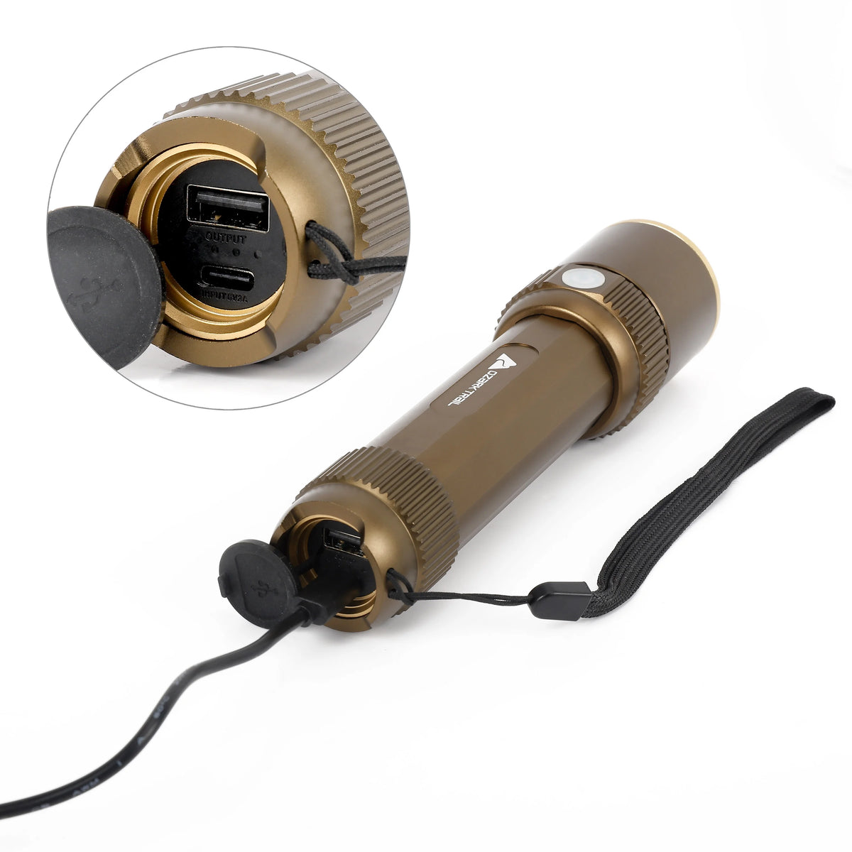 Rechargeable LED Flashlight with Power Bank and Hand Warmer, Green P389932