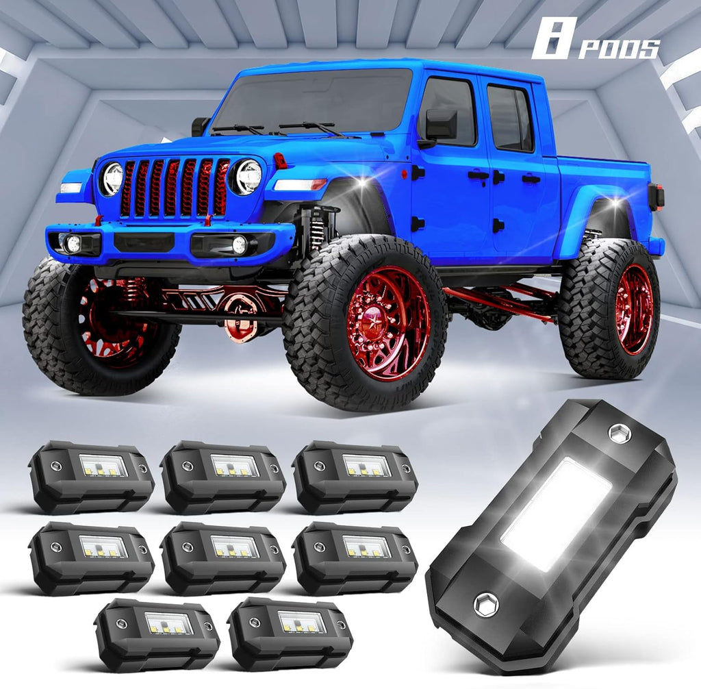 White 12 Pod Waterproof LED Rock Lights H2224