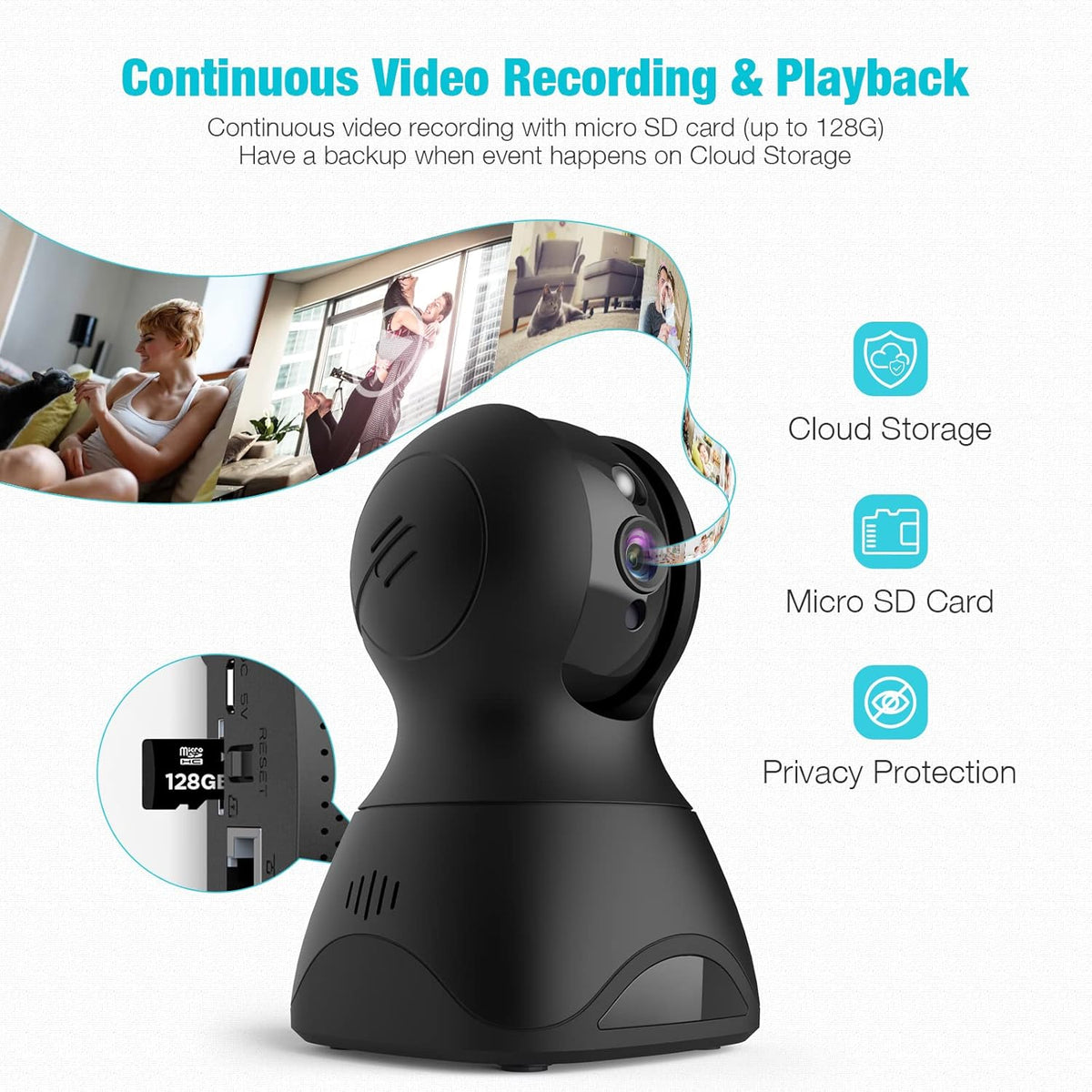 1080P WiFi Pan/Tilt Pet Camera with Night Vision M21464