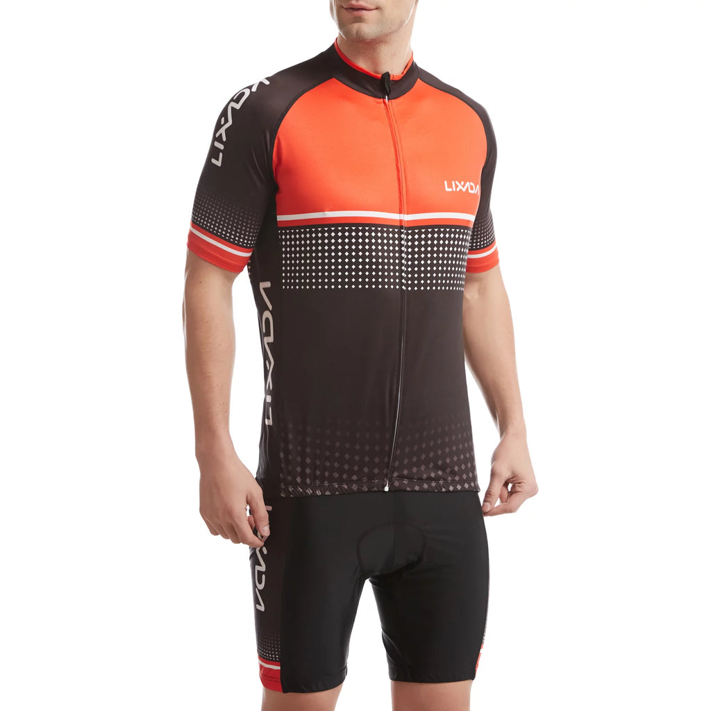 Breathable Quick-Dry Short Sleeve Cycling Jersey and Padded Shorts Set D935