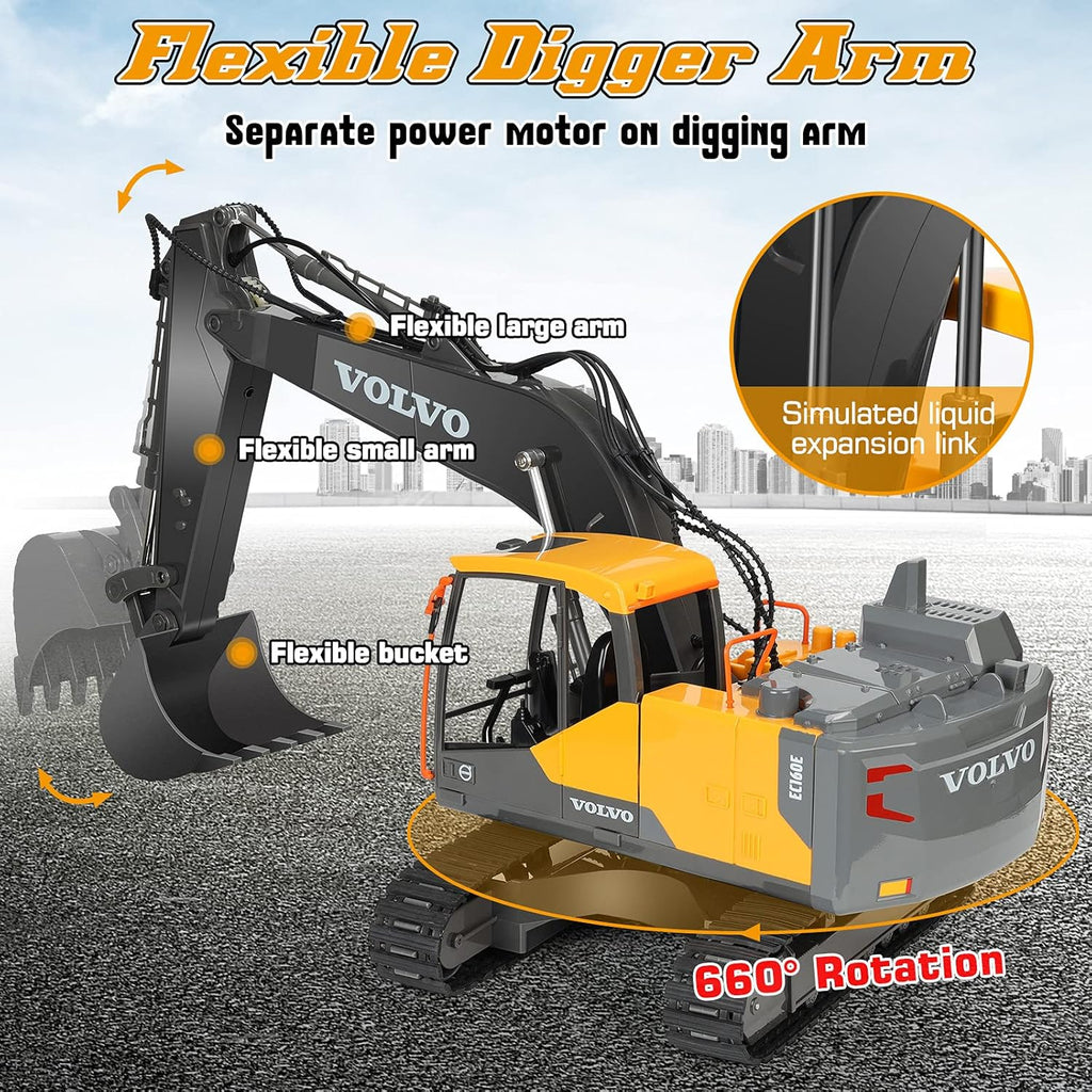 RC Excavator 1/16 Scale Remote Control Construction Truck S606