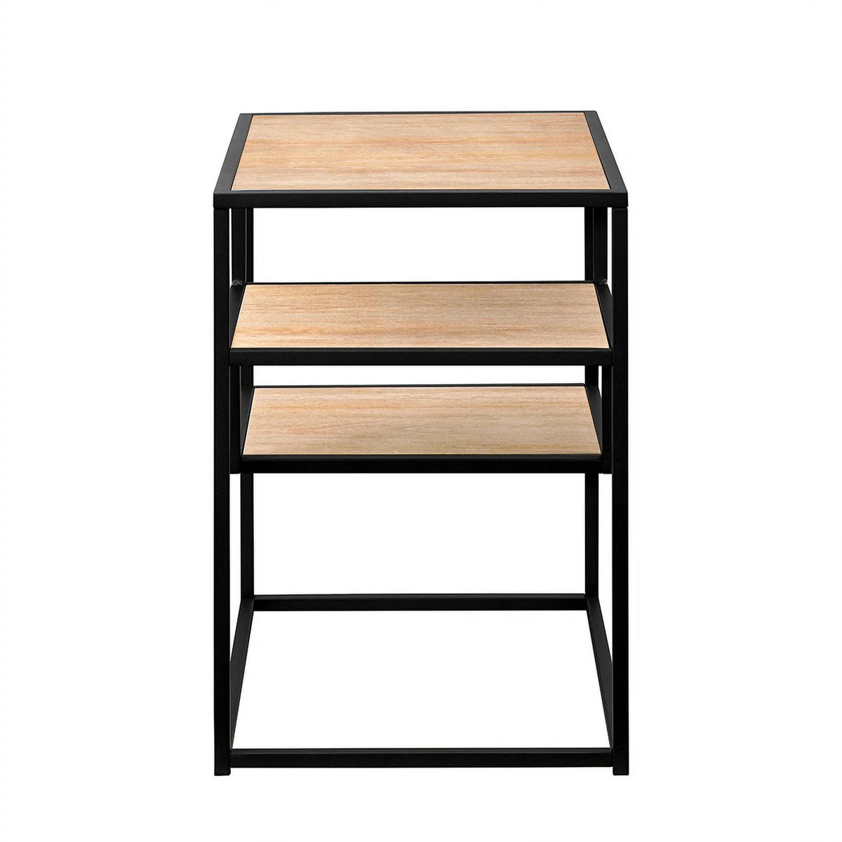 16" Metal and Wood Side Table L885442