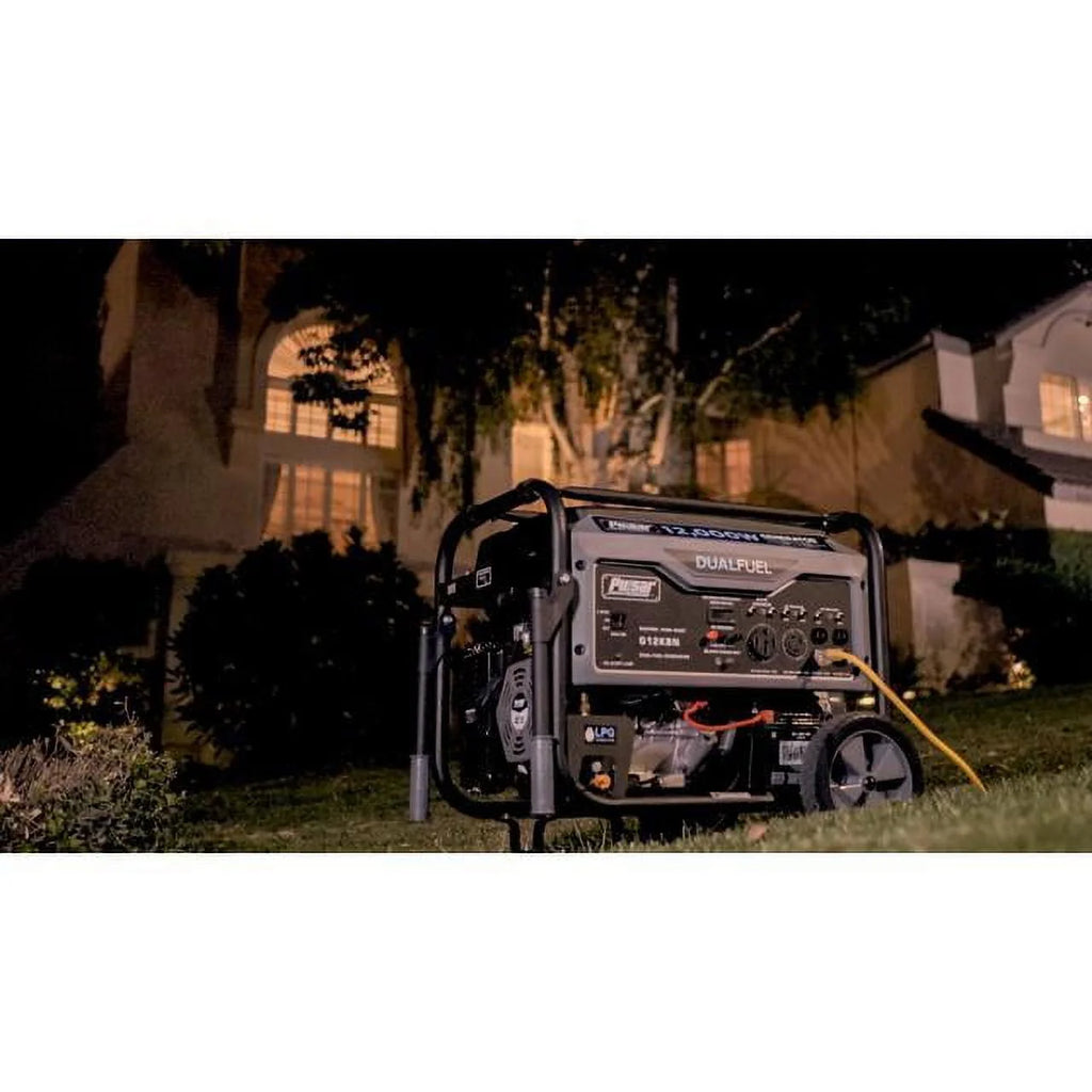 12,000W Dual Fuel Portable Generator in Space Gray with Electric Start D369