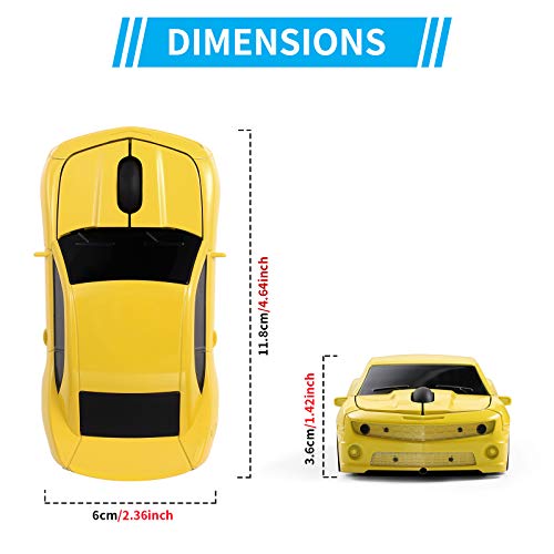 Red Wireless Sports Car Shaped Mouse with LED Headlights Q87456