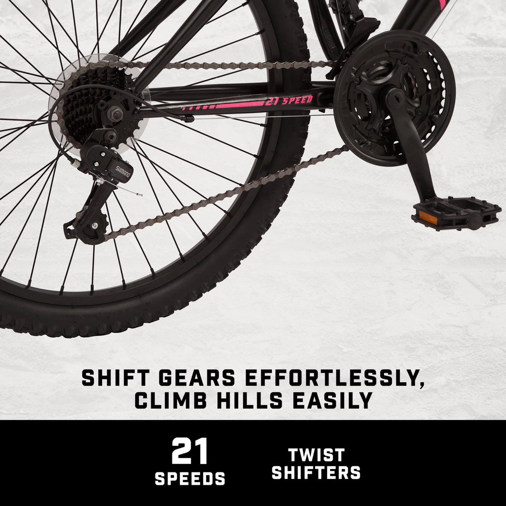 Black 24-in. 21 Speeds Mountain Bike E102777