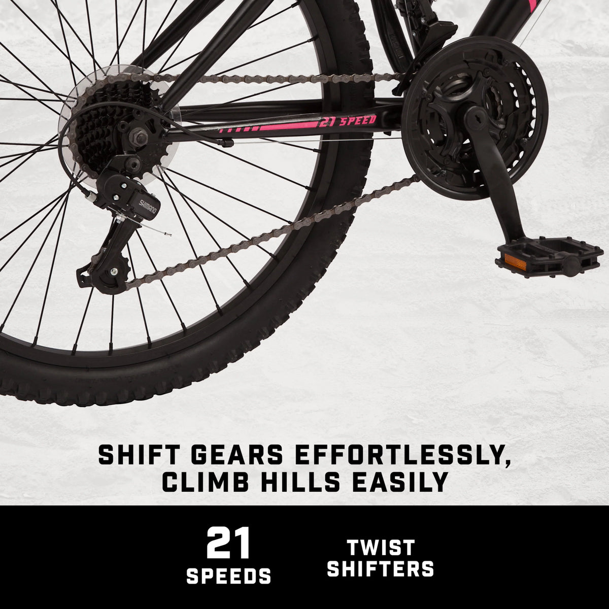 Black 24-in. 21 Speeds Mountain Bike E102777