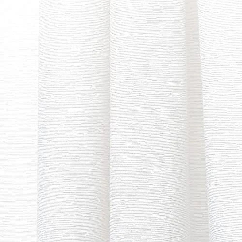 Cotton Blend Grommet Top Light Filtering Curtain Panels, 52"x96", White, Set of 2 J9896
