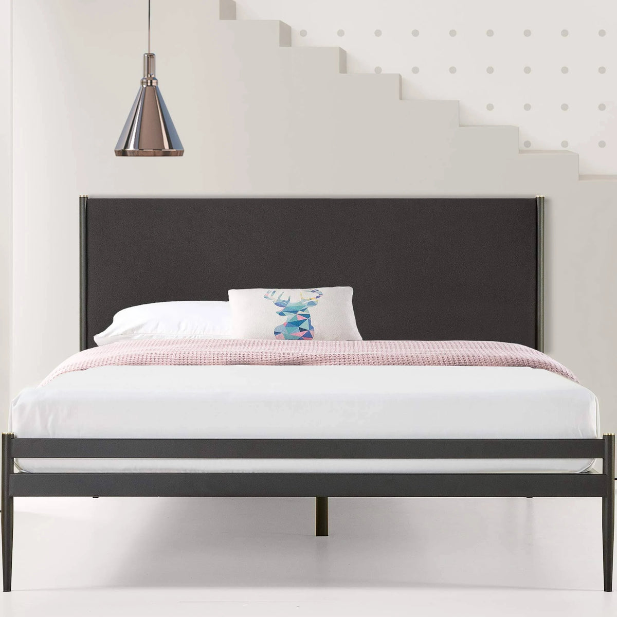 Black Twin Metal Platform Bed Frame O274