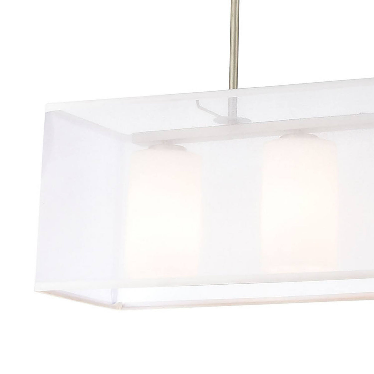 4-Light Island Light in Aged Silver with Frosted Glass Z475