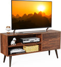 Retro Wood TV Console Table with Storage L64573