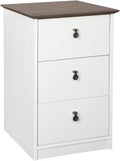 Gray Oak/White 3-Drawer Filing Cabinet S1180