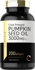 Pumpkin Seed Oil 3000mg 200 Softgel Capsules Non-GMO Gluten Free Cold Pressed Dietary Supplement G9498