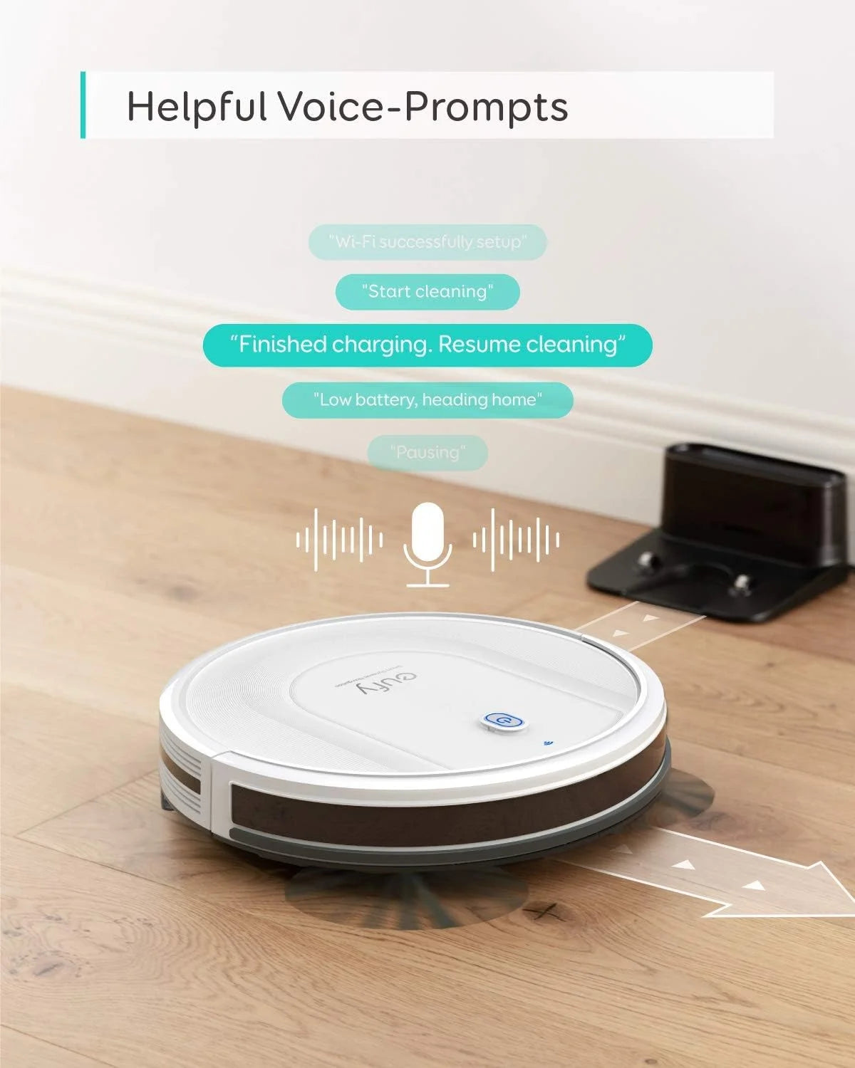 Robotic Vacuum Cleaner 2-in-1 Sweep, mop -WHITE E18988