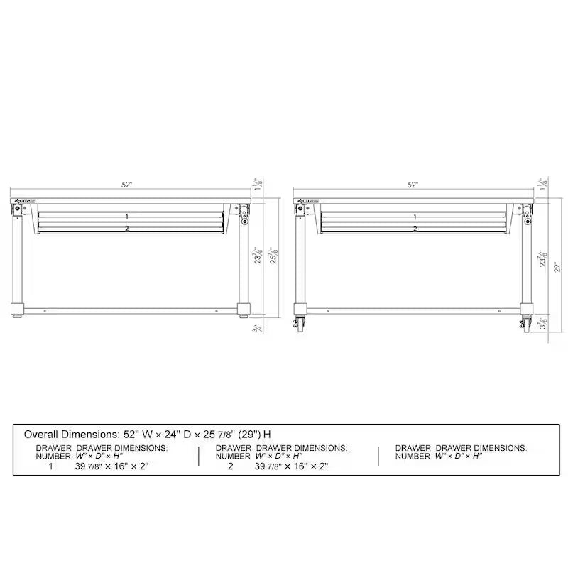 Adjustable Height Table, White N914674