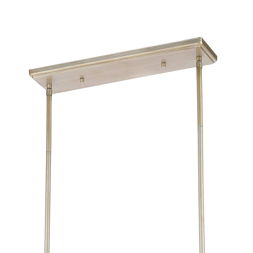4-Light Island Light in Aged Silver with Frosted Glass Z475