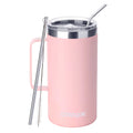 40 oz Stainless Steel Insulated Tumbler with Handle, Lid & Straws H898129