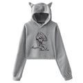 Cat Ears Hoodie Long Sleeve Crop Top P122712