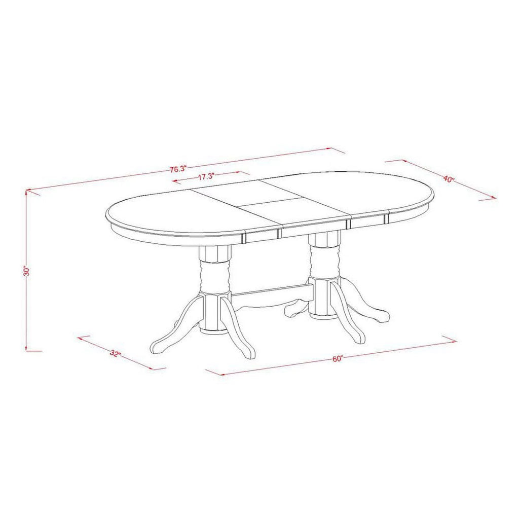 5-piece Espresso Wood Dining Table Set I5547