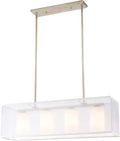 4-Light Island Light in Aged Silver with Frosted Glass Z475