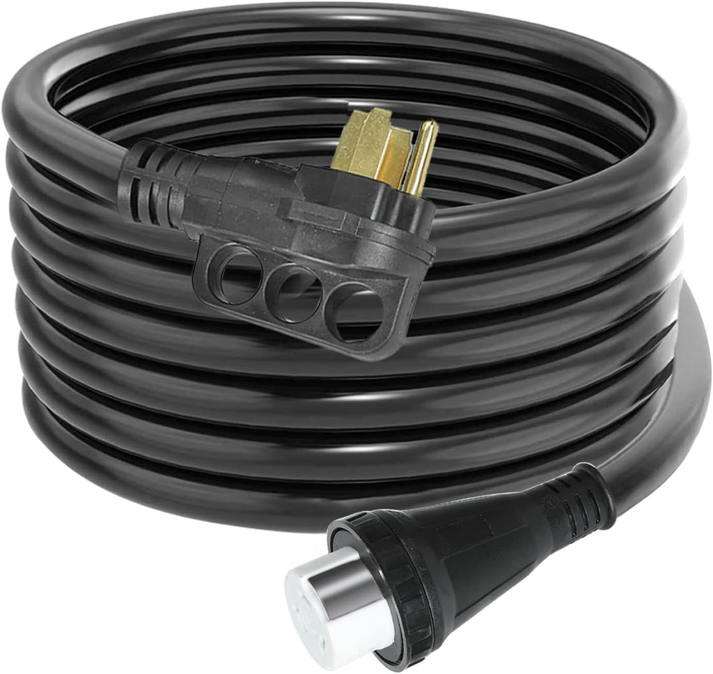 50 Amp 25 Feet RV Extension Cord Power Cord Twist Lock Connector Black Q9878